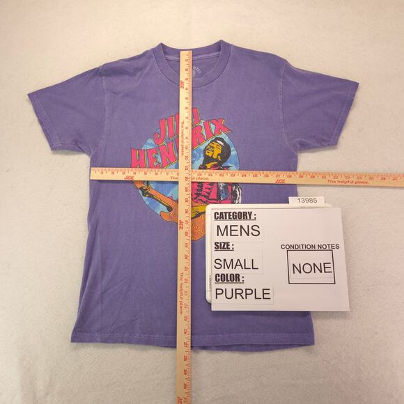 Jimi Hendrix Band Crew Neck Short Sleeve Graphic Shirt Mens Size Small S Purple - Picture 5 of 9